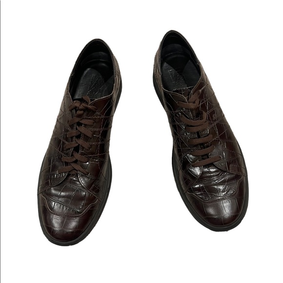 Salvatore Ferraragamo Mens Brown Crocodile Leather Sneakers - Picture 4 of 9